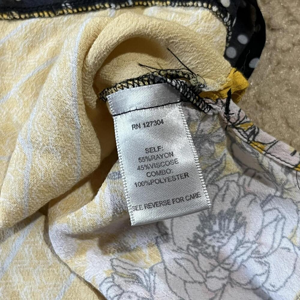 John Mark Patchwork Floral Printed 3/4 Sleeve Tun… - image 4